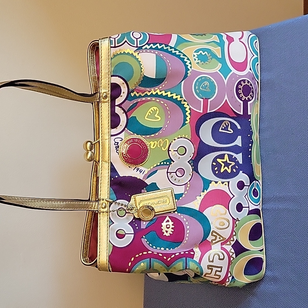Authentic Coach signature print carryall